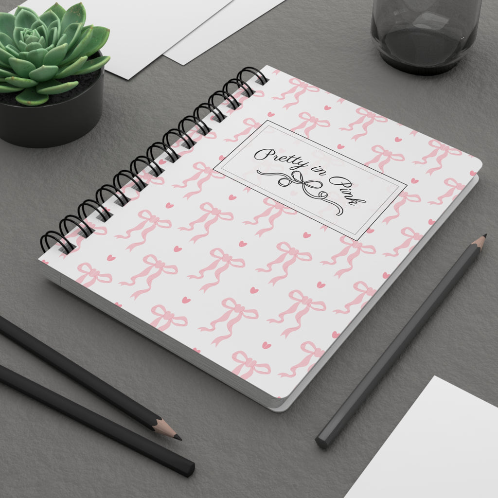 Pretty in Pink Bow Spiral Notebook