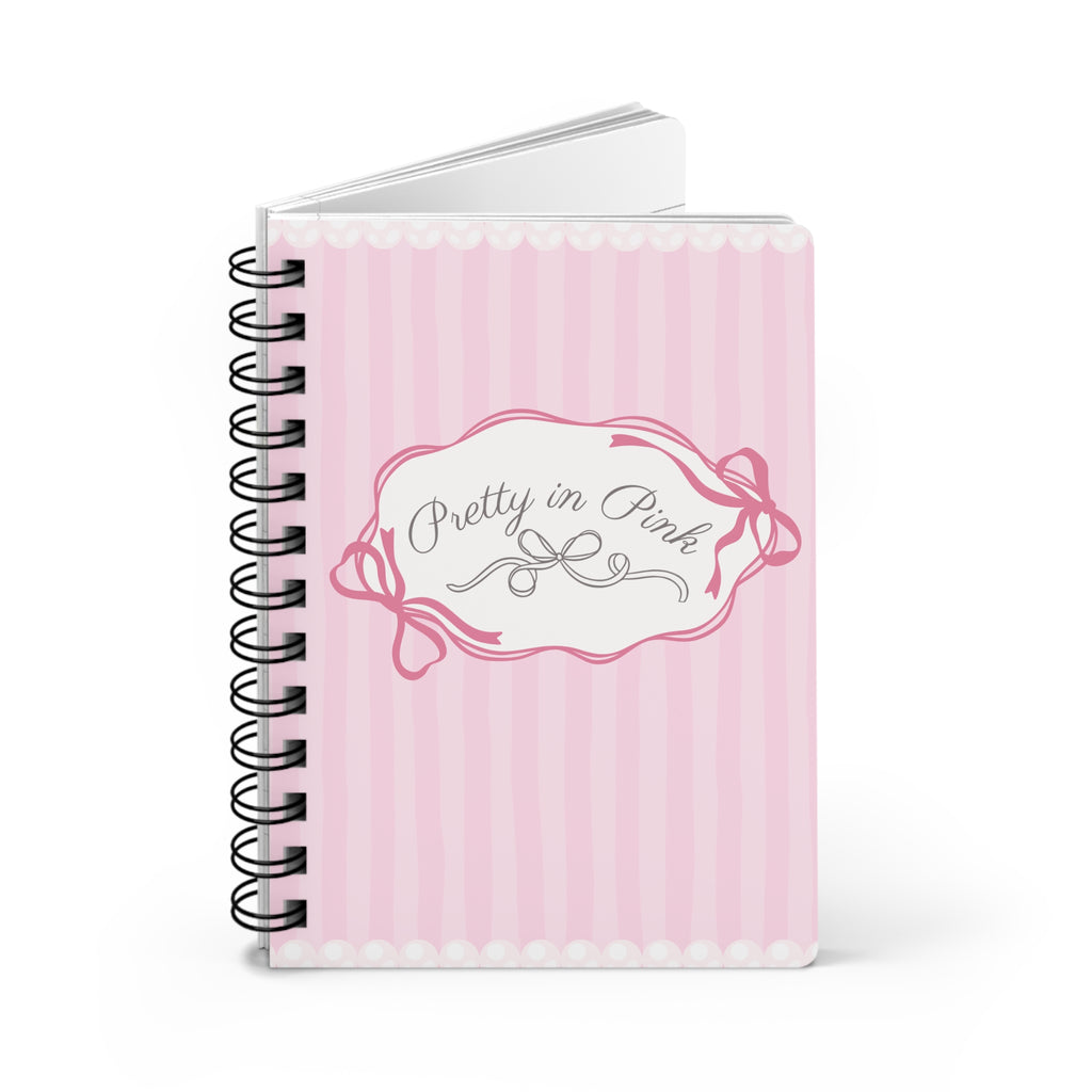 Pretty in Pink Striped Spiral Notebook