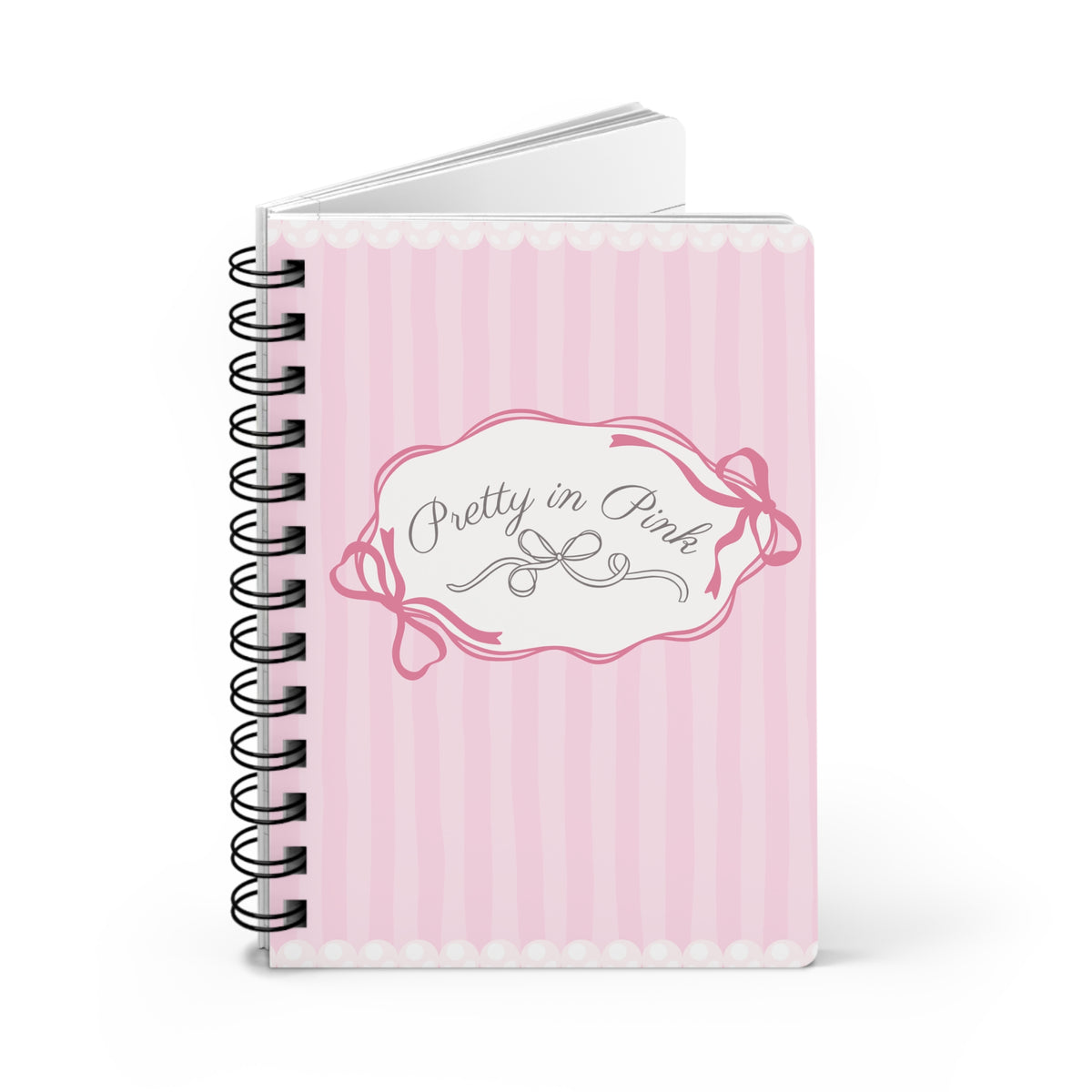 Pretty in Pink Striped Spiral Notebook