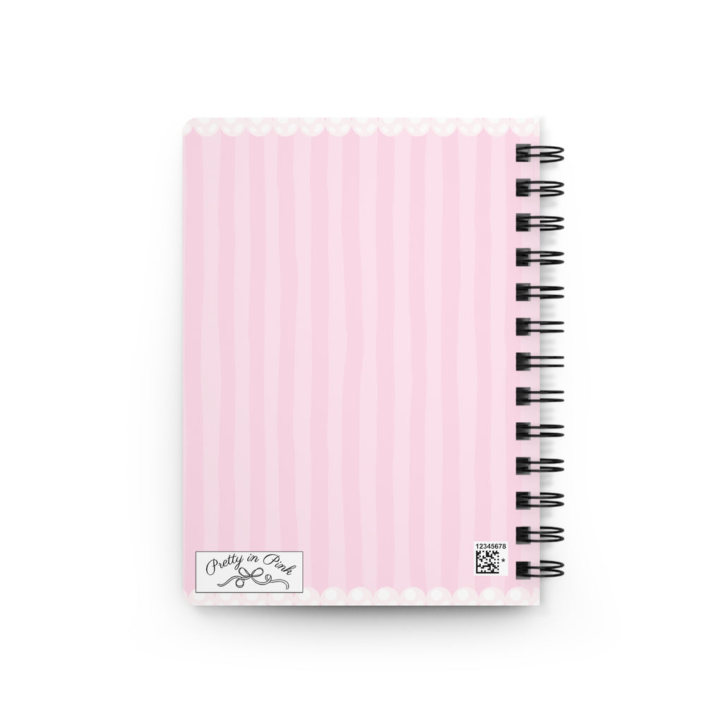 Pretty in Pink Striped Spiral Notebook