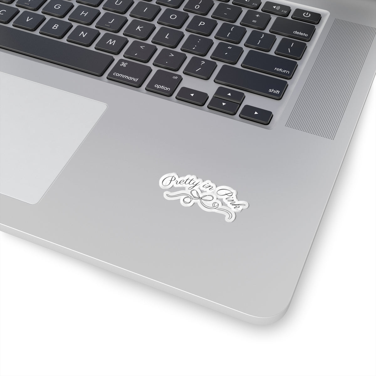 Pretty in Pink logo Sticker — Black