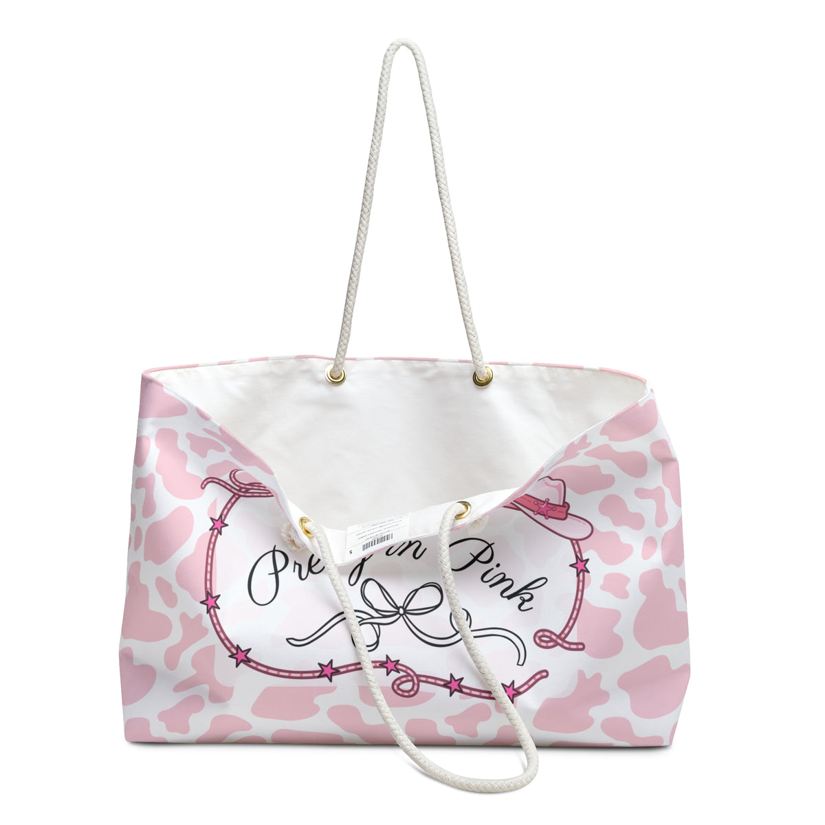 Pretty in Pink Cow Weekender Bag