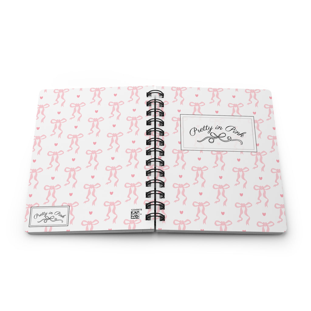 Pretty in Pink Bow Spiral Notebook