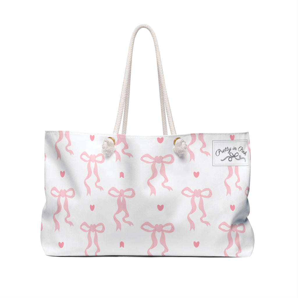 Pretty in Pink Bow Weekender Bag