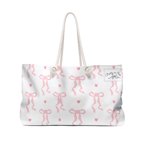 Pretty in Pink Bow Weekender Bag