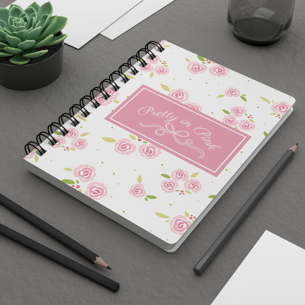 Pretty in Pink Floral Spiral Notebook