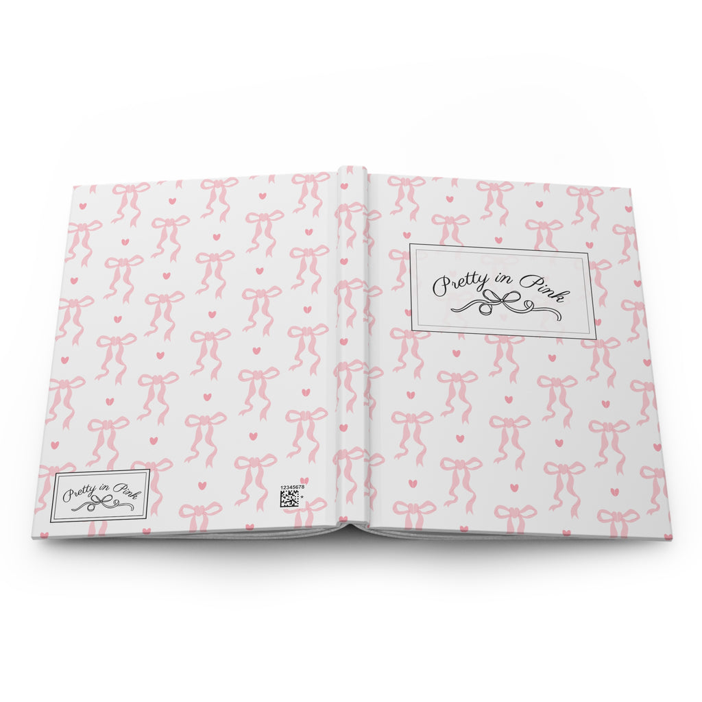 Pretty in Pink Bow Hardcover Journal