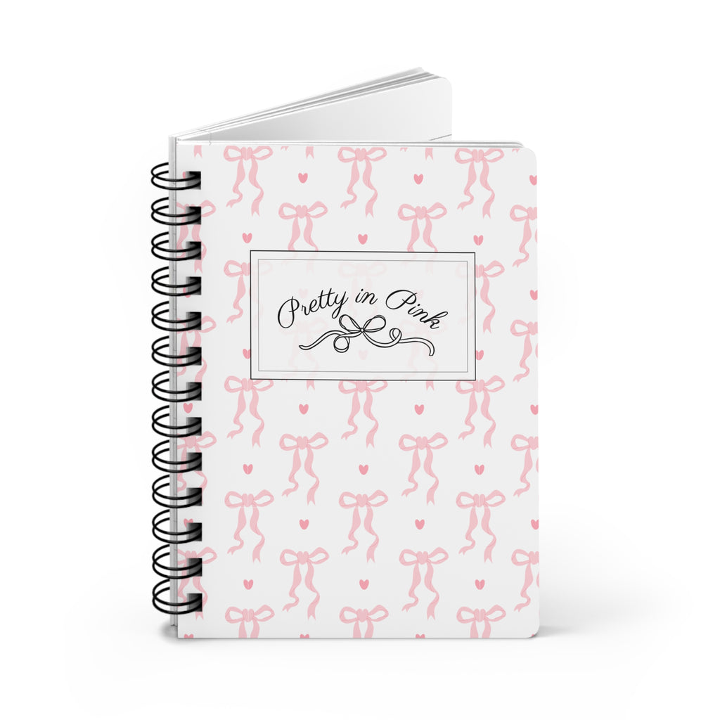 Pretty in Pink Bow Spiral Notebook