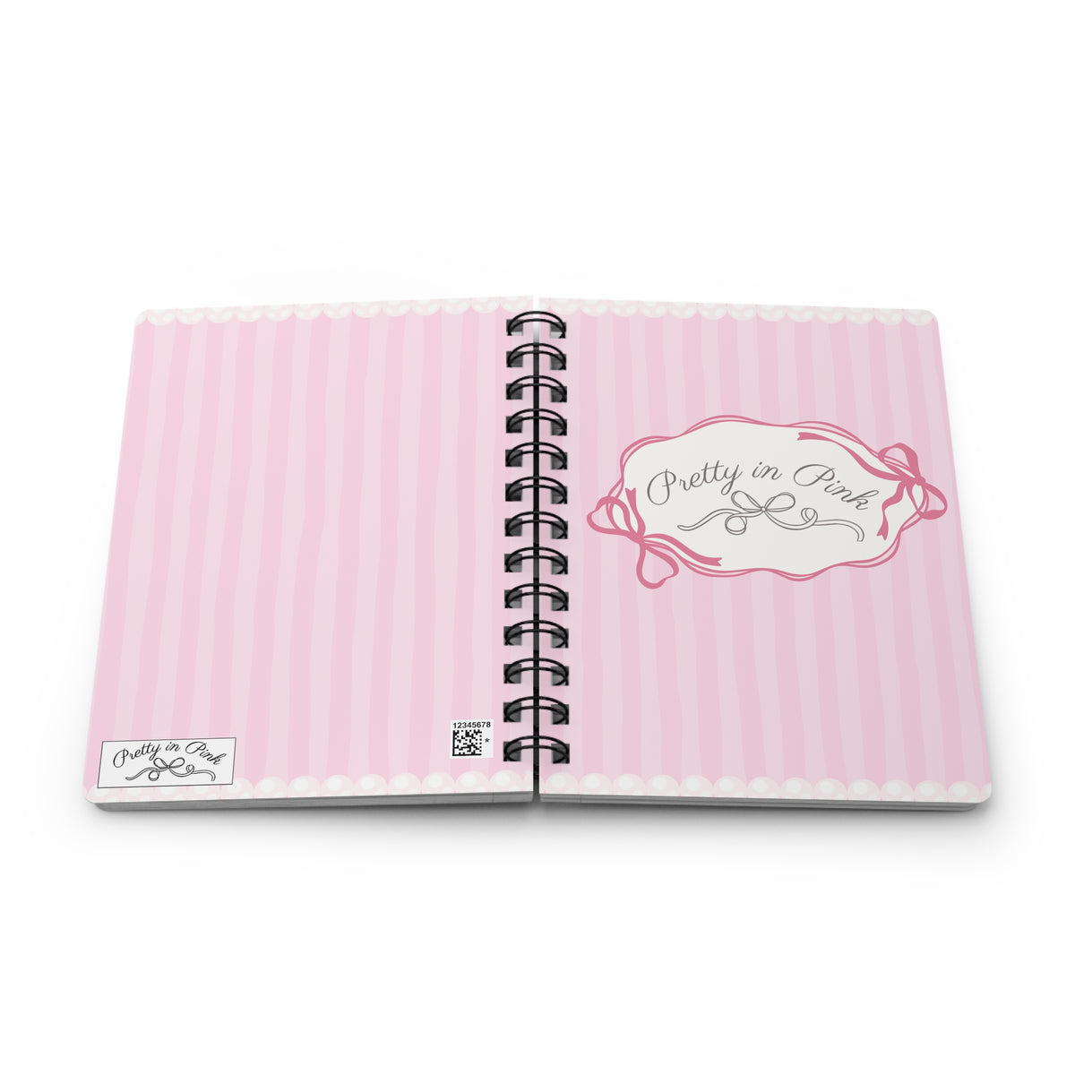 Pretty in Pink Striped Spiral Notebook