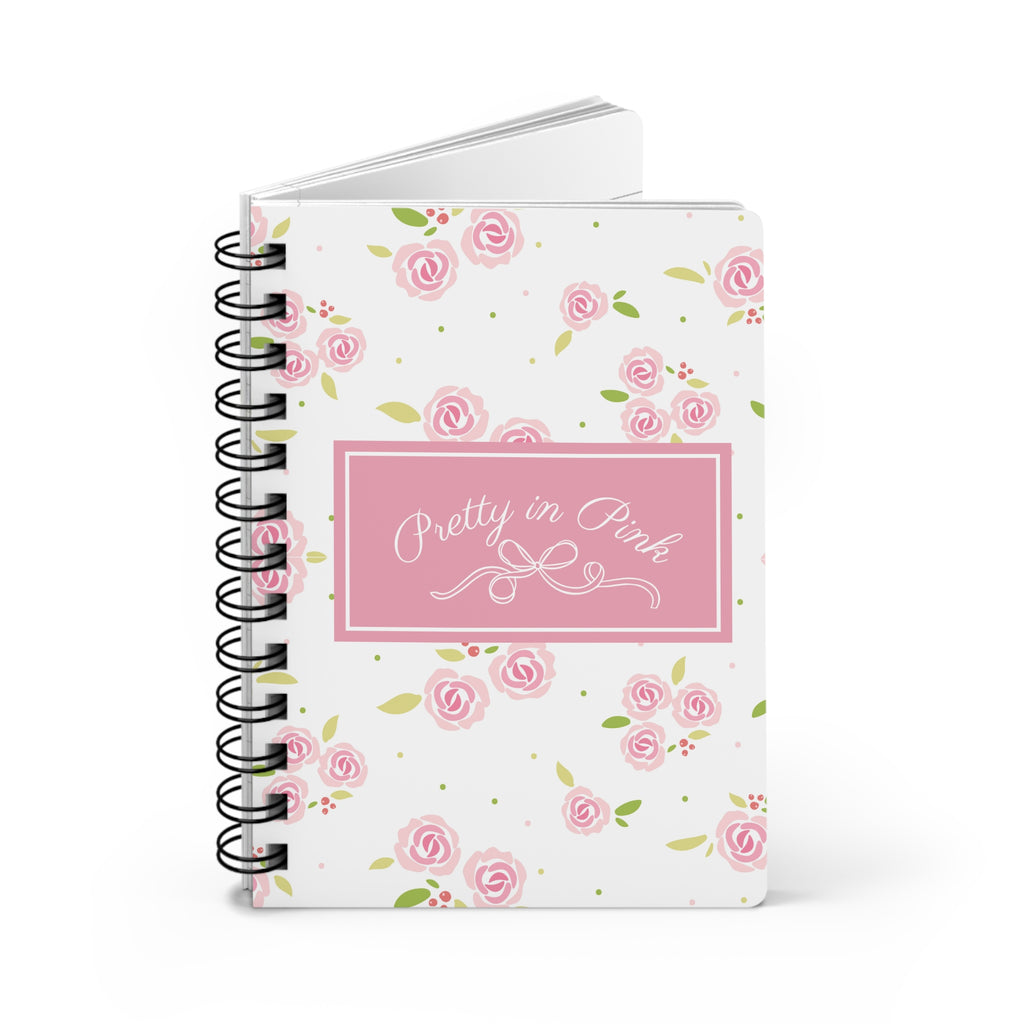 Pretty in Pink Floral Spiral Notebook