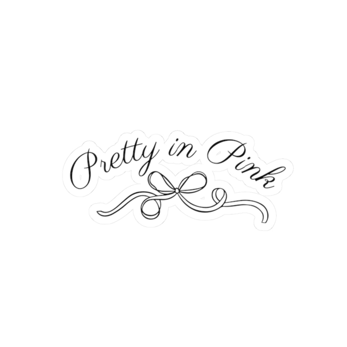 Pretty in Pink logo Sticker — Black