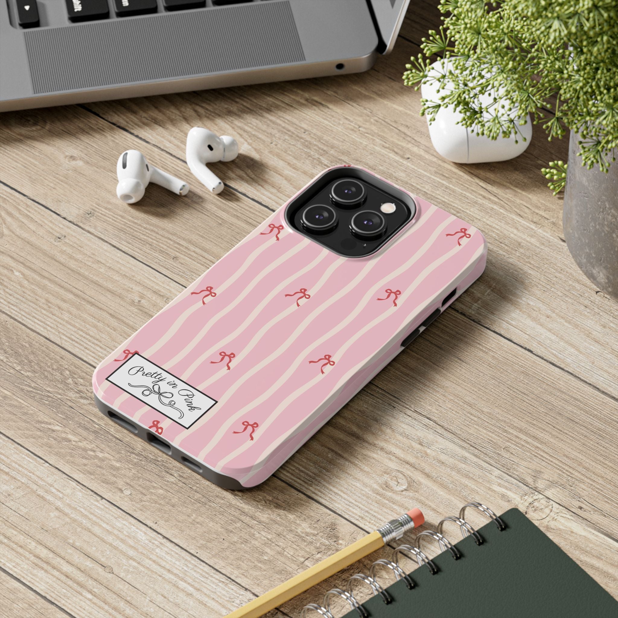Pretty in Pink Striped Phone Case