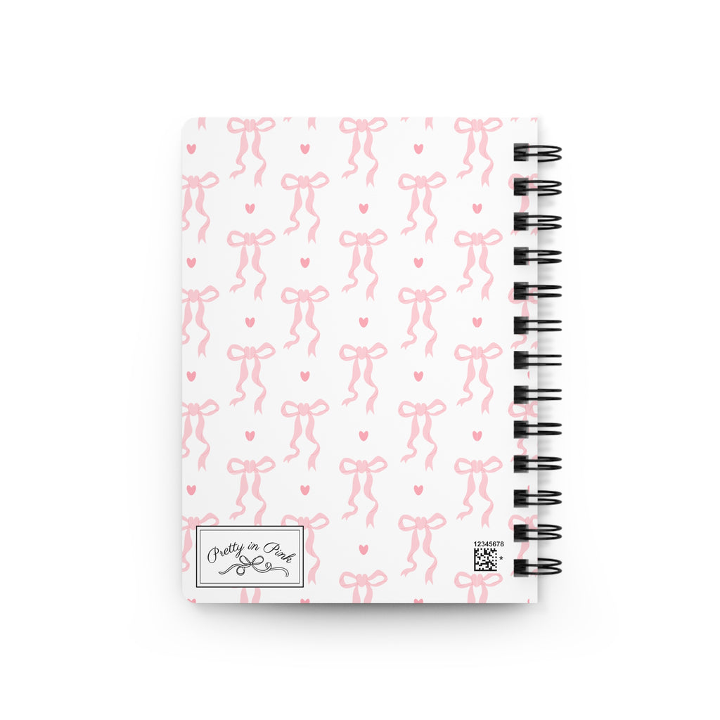 Pretty in Pink Bow Spiral Notebook