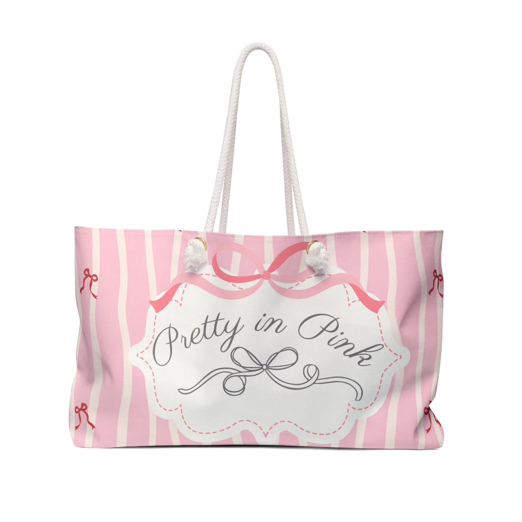 Pretty in Pink Striped Weekender Bag