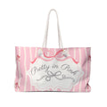 Pretty in Pink Striped Weekender Bag