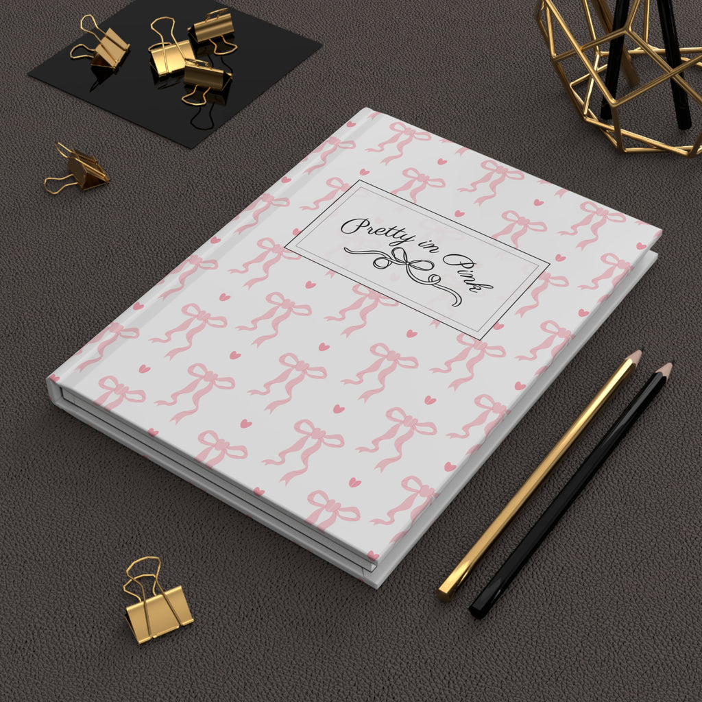 Pretty in Pink Bow Hardcover Journal