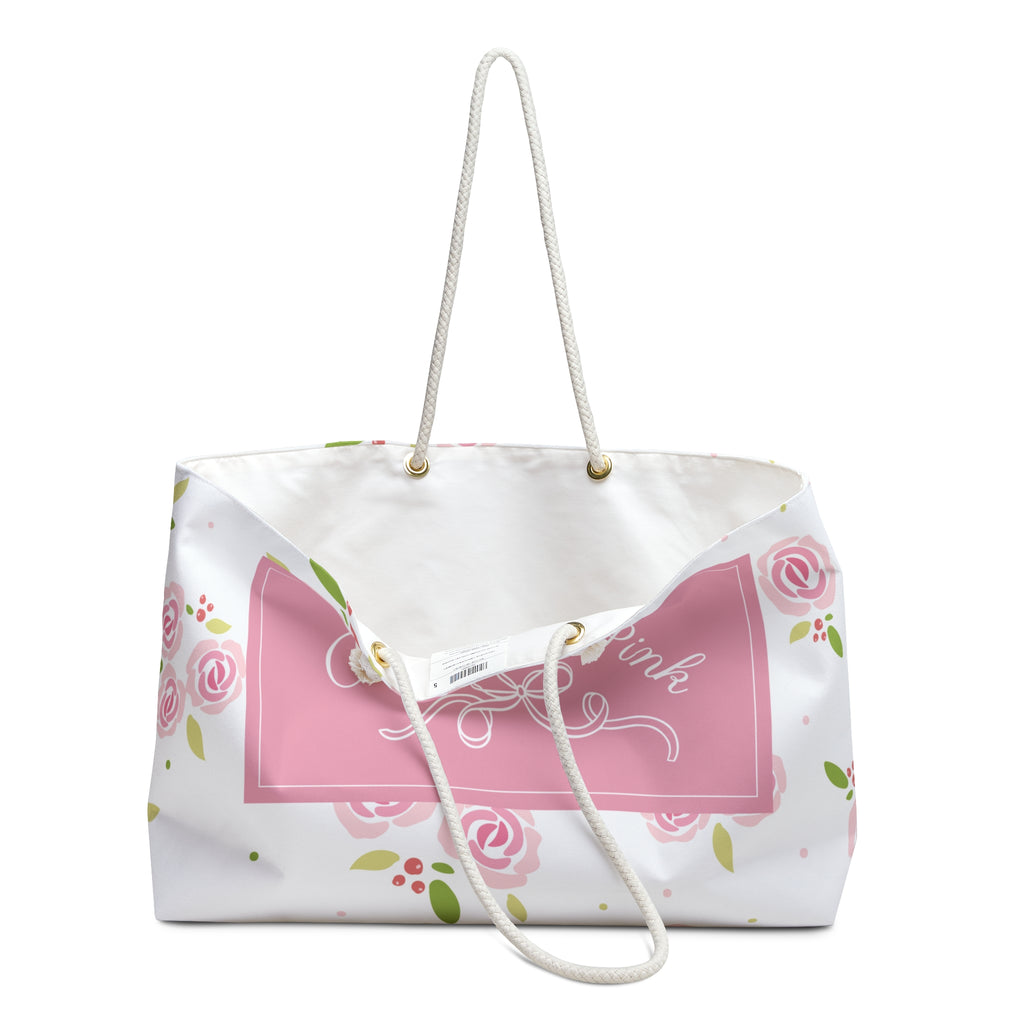 Pretty in Pink Floral Weekender Bag