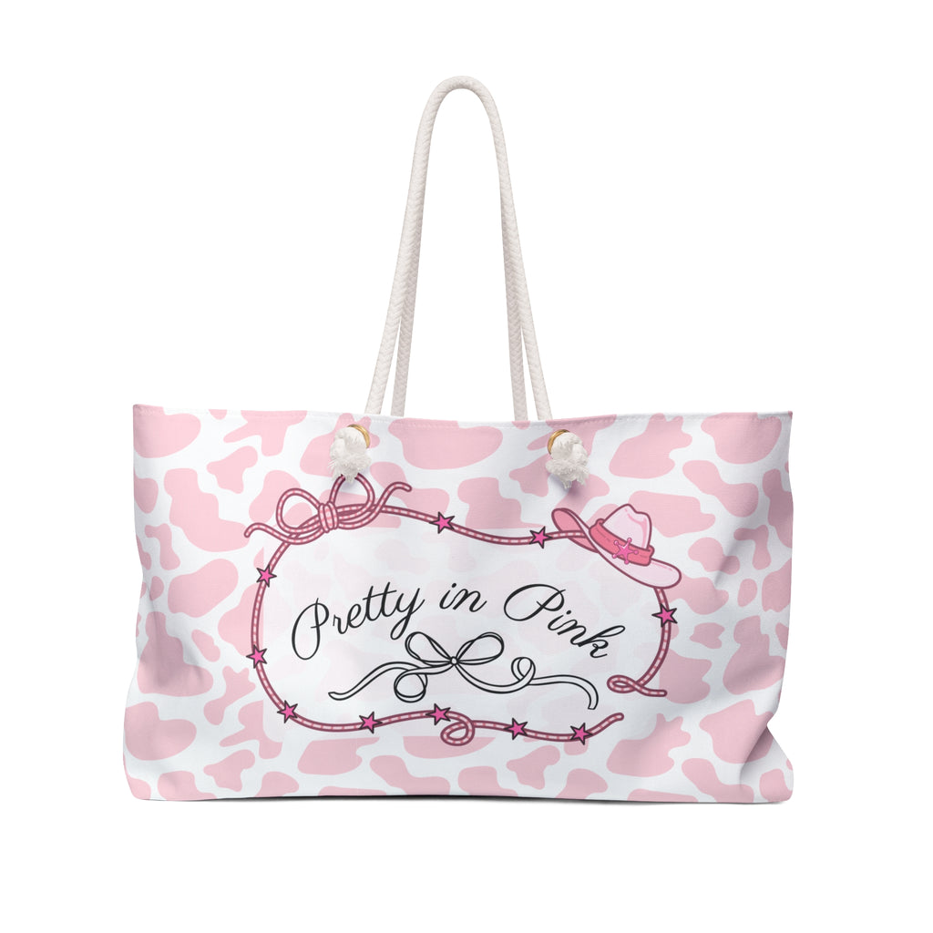 Pretty in Pink Cow Weekender Bag