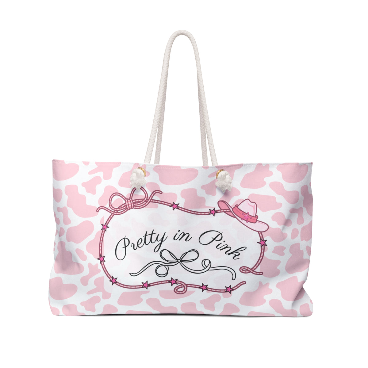 Pretty in Pink Cow Weekender Bag