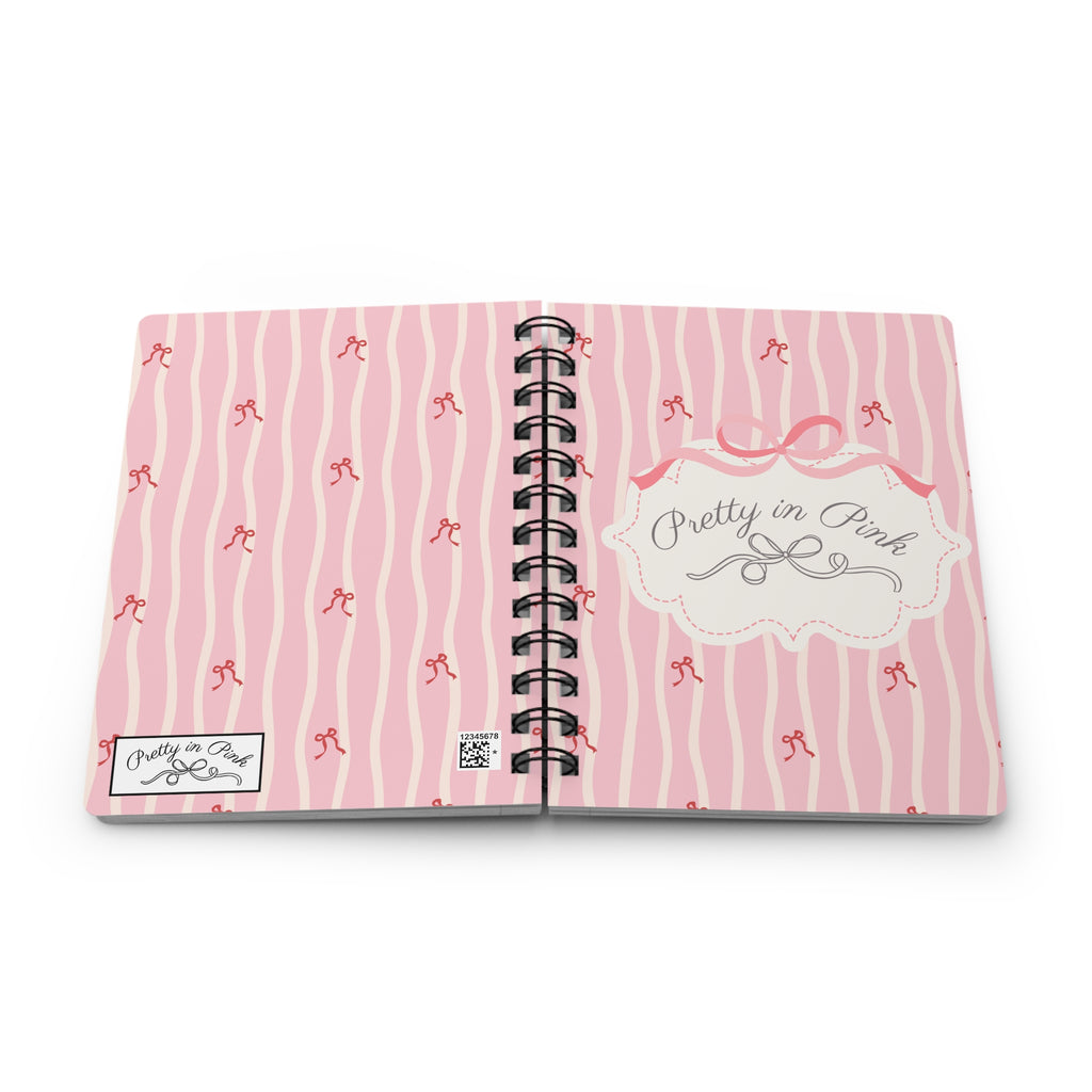 Pretty in Pink Striped Spiral Notebook
