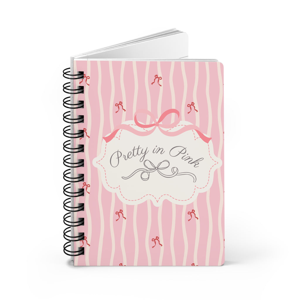 Pretty in Pink Striped Spiral Notebook