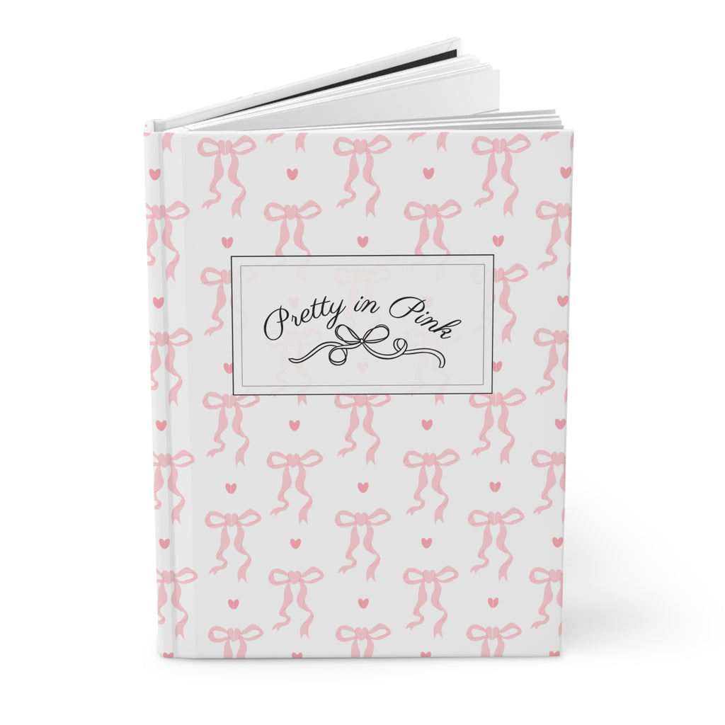 Pretty in Pink Bow Hardcover Journal