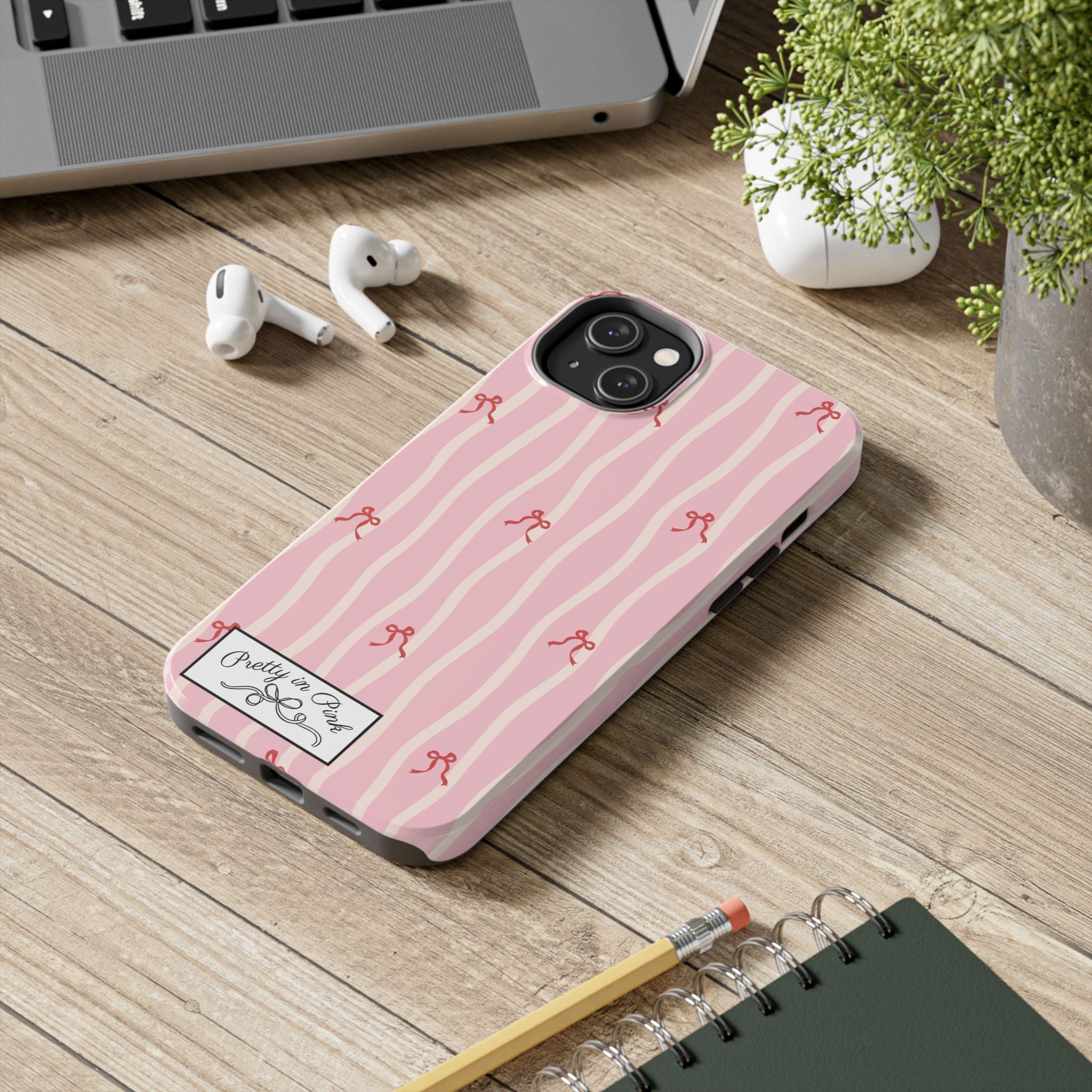 Pretty in Pink Striped Phone Case