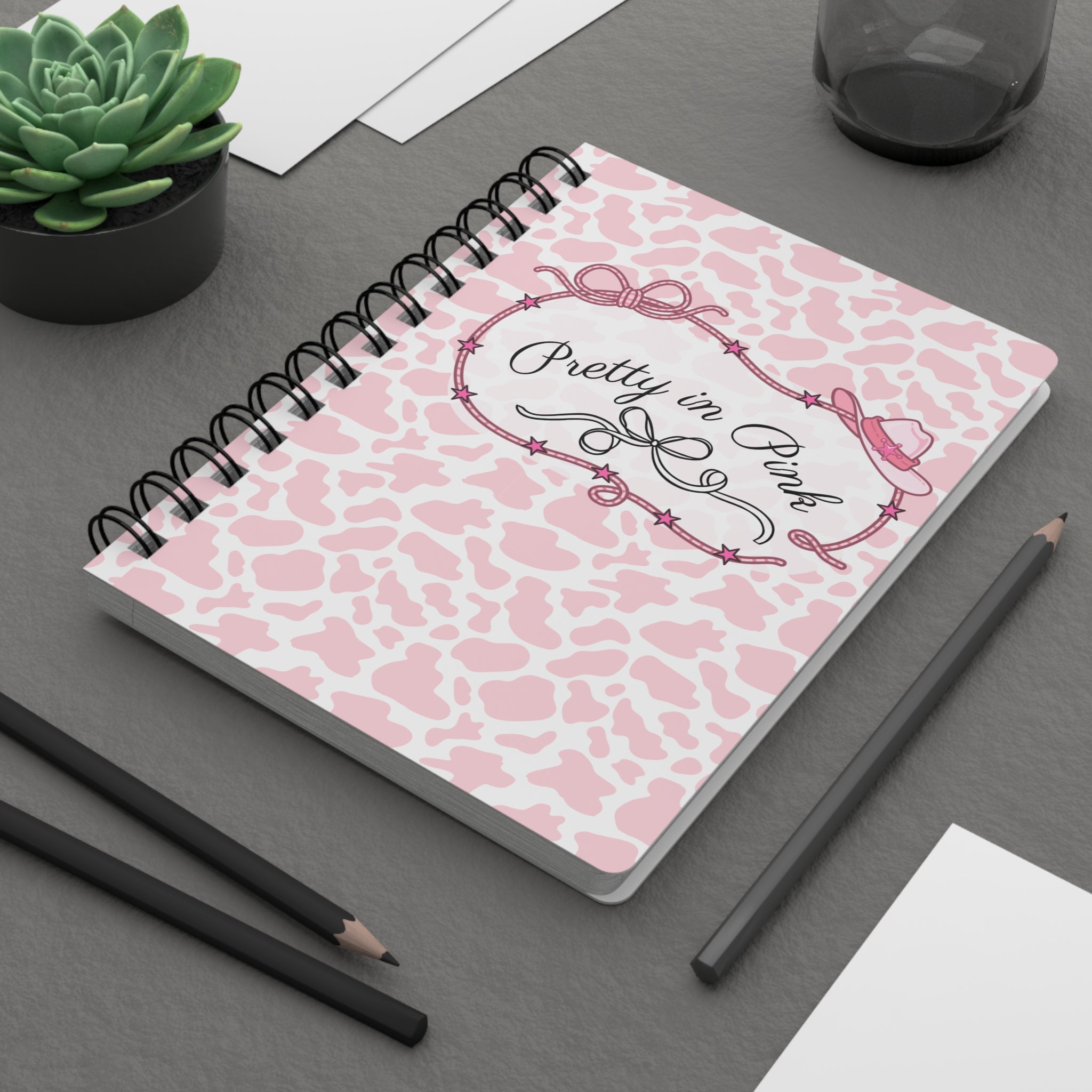 Pretty in Pink Cow Spiral Notebook