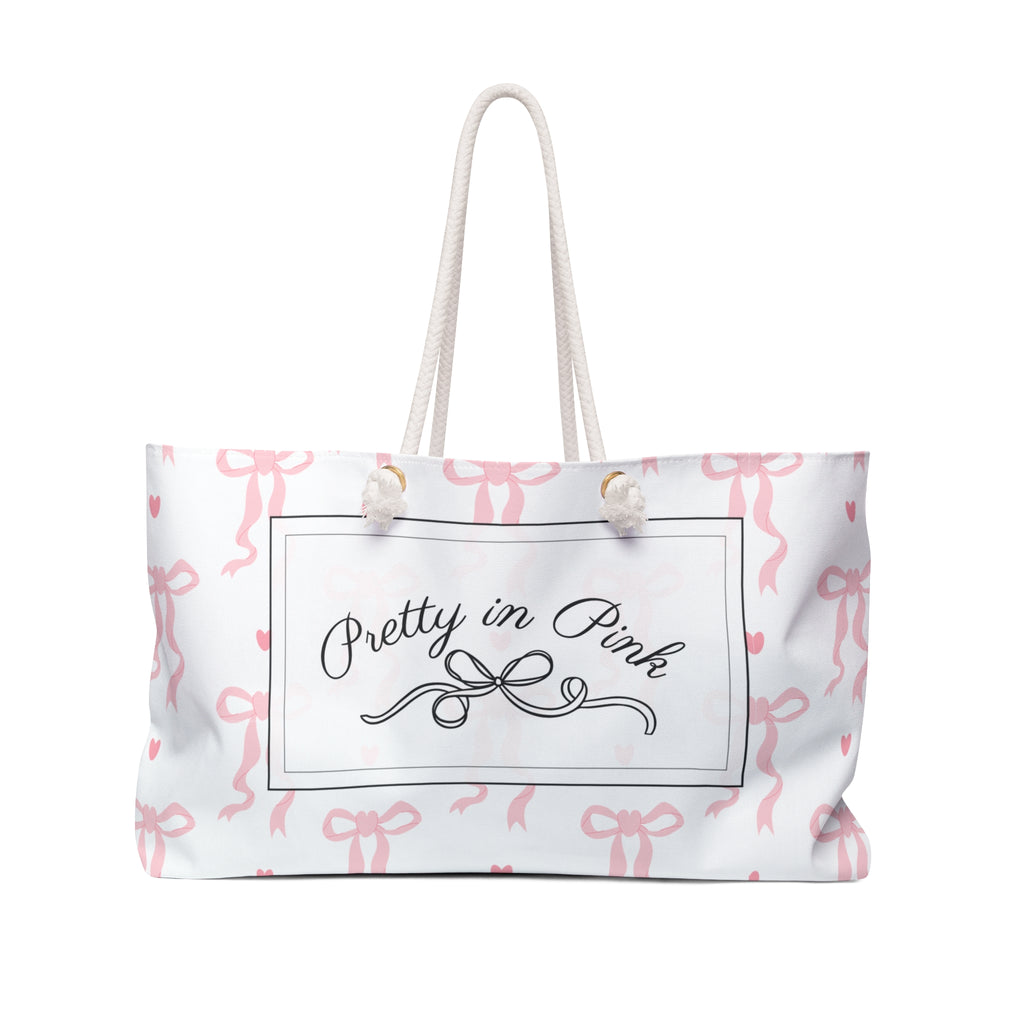 Pretty in Pink Bow Weekender Bag
