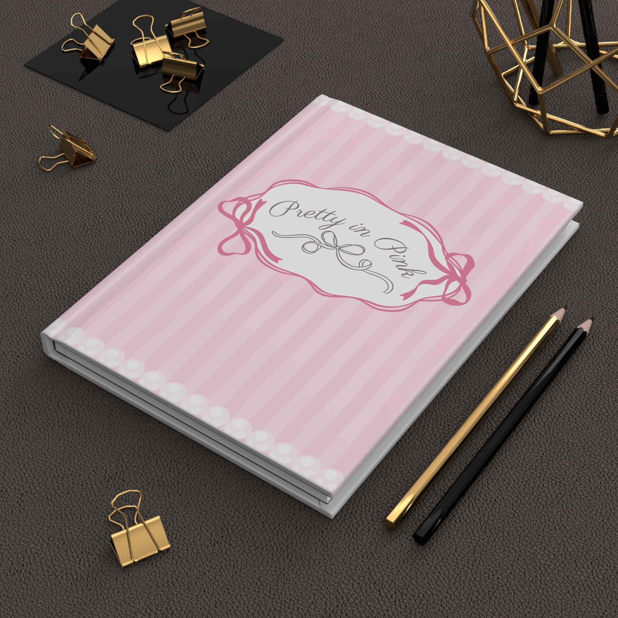 Pretty in Pink Pearl Hardcover Journal