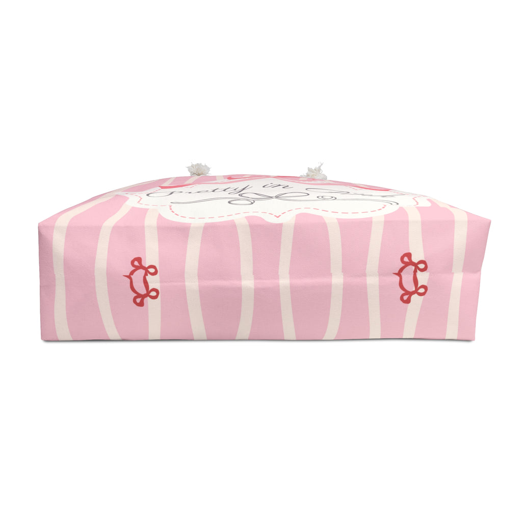 Pretty in Pink Striped Weekender Bag