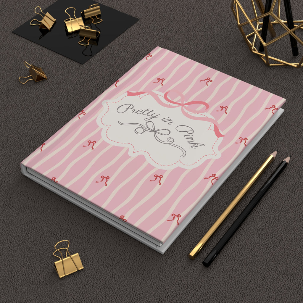 Pretty in Pink Striped Hardcover Journal