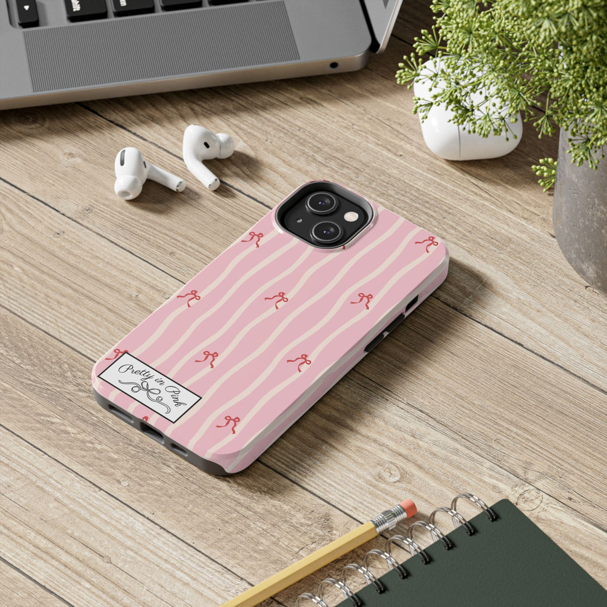 Pretty in Pink Striped Phone Case